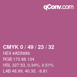 颜色代码: CMYK 0 / 49 / 23 / 32 | qconv.com