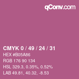 Color code: CMYK 0 / 49 / 24 / 31 | qconv.com