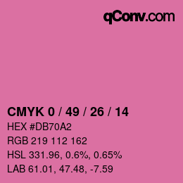 カラーコード: CMYK 0 / 49 / 26 / 14 | qconv.com