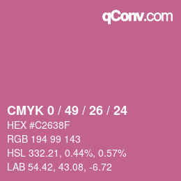 カラーコード: CMYK 0 / 49 / 26 / 24 | qconv.com