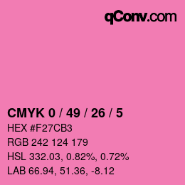 Color code: CMYK 0 / 49 / 26 / 5 | qconv.com
