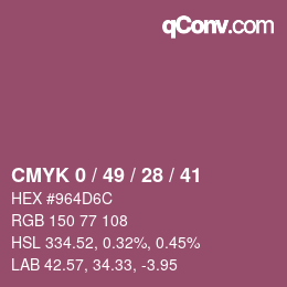 Color code: CMYK 0 / 49 / 28 / 41 | qconv.com