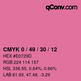 颜色代码: CMYK 0 / 49 / 30 / 12 | qconv.com