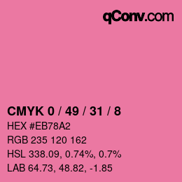 カラーコード: CMYK 0 / 49 / 31 / 8 | qconv.com
