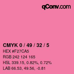 Color code: CMYK 0 / 49 / 32 / 5 | qconv.com