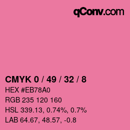 カラーコード: CMYK 0 / 49 / 32 / 8 | qconv.com