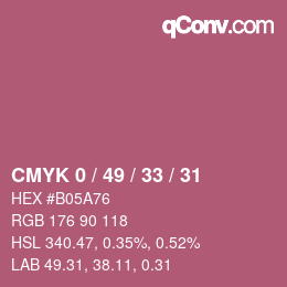 Color code: CMYK 0 / 49 / 33 / 31 | qconv.com