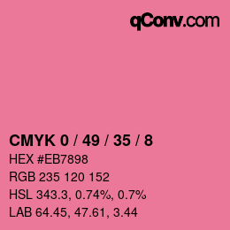 Color code: CMYK 0 / 49 / 35 / 8 | qconv.com