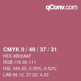 颜色代码: CMYK 0 / 49 / 37 / 31 | qconv.com
