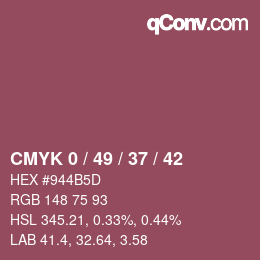 颜色代码: CMYK 0 / 49 / 37 / 42 | qconv.com