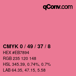 Color code: CMYK 0 / 49 / 37 / 8 | qconv.com