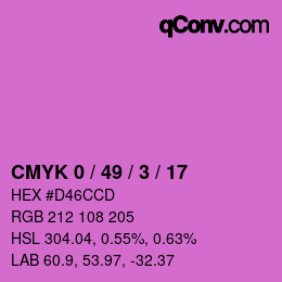 カラーコード: CMYK 0 / 49 / 3 / 17 | qconv.com
