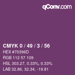 カラーコード: CMYK 0 / 49 / 3 / 56 | qconv.com