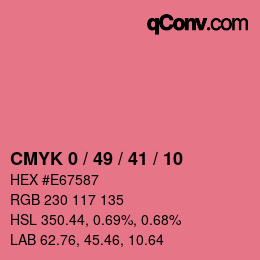 颜色代码: CMYK 0 / 49 / 41 / 10 | qconv.com