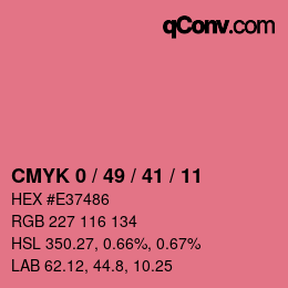 颜色代码: CMYK 0 / 49 / 41 / 11 | qconv.com