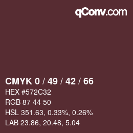 Color code: CMYK 0 / 49 / 42 / 66 | qconv.com