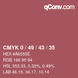 颜色代码: CMYK 0 / 49 / 43 / 35 | qconv.com