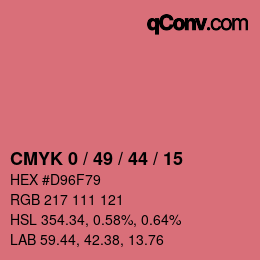 颜色代码: CMYK 0 / 49 / 44 / 15 | qconv.com