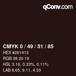 Color code: CMYK 0 / 49 / 51 / 85 | qconv.com