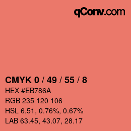 Color code: CMYK 0 / 49 / 55 / 8 | qconv.com