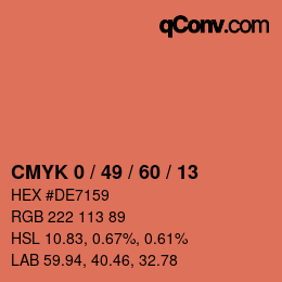 Color code: CMYK 0 / 49 / 60 / 13 | qconv.com