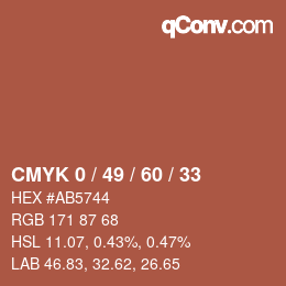 カラーコード: CMYK 0 / 49 / 60 / 33 | qconv.com