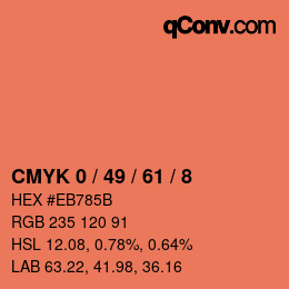 Farbcode: CMYK 0 / 49 / 61 / 8 | qconv.com