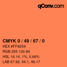 Color code: CMYK 0 / 49 / 67 / 0 | qconv.com