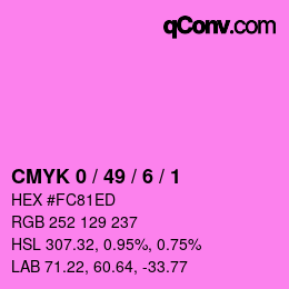 Farbcode: CMYK 0 / 49 / 6 / 1 | qconv.com