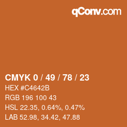 Color code: CMYK 0 / 49 / 78 / 23 | qconv.com