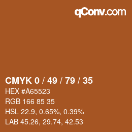 Color code: CMYK 0 / 49 / 79 / 35 | qconv.com