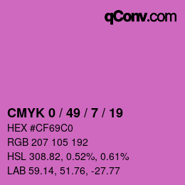 颜色代码: CMYK 0 / 49 / 7 / 19 | qconv.com