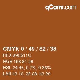 颜色代码: CMYK 0 / 49 / 82 / 38 | qconv.com