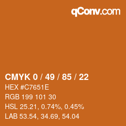 Color code: CMYK 0 / 49 / 85 / 22 | qconv.com