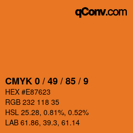 Color code: CMYK 0 / 49 / 85 / 9 | qconv.com