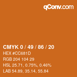 Color code: CMYK 0 / 49 / 86 / 20 | qconv.com