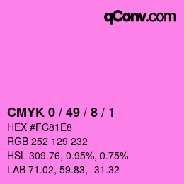 カラーコード: CMYK 0 / 49 / 8 / 1 | qconv.com