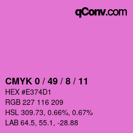 Color code: CMYK 0 / 49 / 8 / 11 | qconv.com