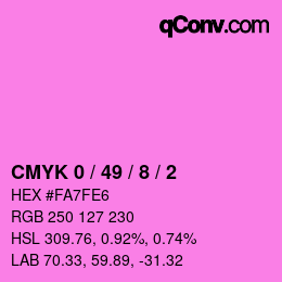 カラーコード: CMYK 0 / 49 / 8 / 2 | qconv.com