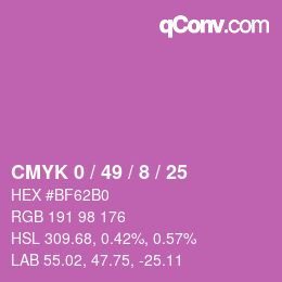 Color code: CMYK 0 / 49 / 8 / 25 | qconv.com