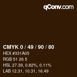 Color code: CMYK 0 / 49 / 90 / 80 | qconv.com