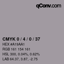 カラーコード: CMYK 0 / 4 / 0 / 37 | qconv.com