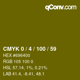 Color code: CMYK 0 / 4 / 100 / 59 | qconv.com