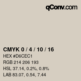 颜色代码: CMYK 0 / 4 / 10 / 16 | qconv.com