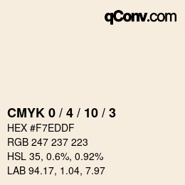 颜色代码: CMYK 0 / 4 / 10 / 3 | qconv.com