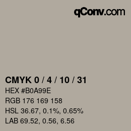颜色代码: CMYK 0 / 4 / 10 / 31 | qconv.com