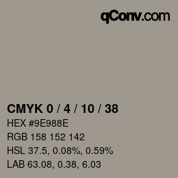 カラーコード: CMYK 0 / 4 / 10 / 38 | qconv.com