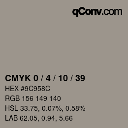 カラーコード: CMYK 0 / 4 / 10 / 39 | qconv.com