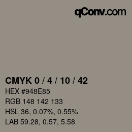 Color code: CMYK 0 / 4 / 10 / 42 | qconv.com
