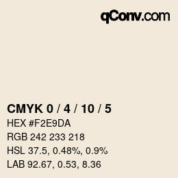 颜色代码: CMYK 0 / 4 / 10 / 5 | qconv.com